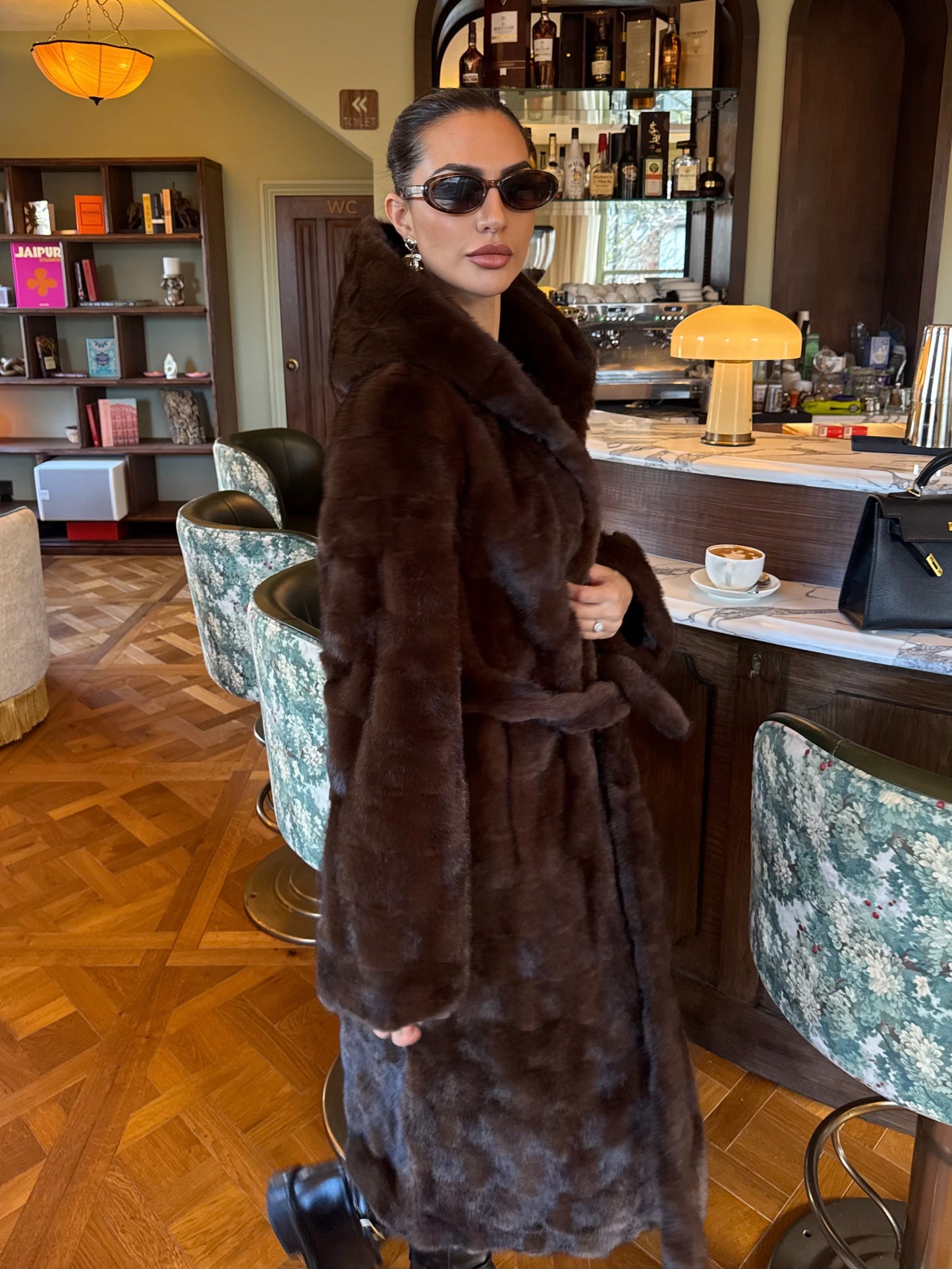 Classic Check Faux Fur Coat