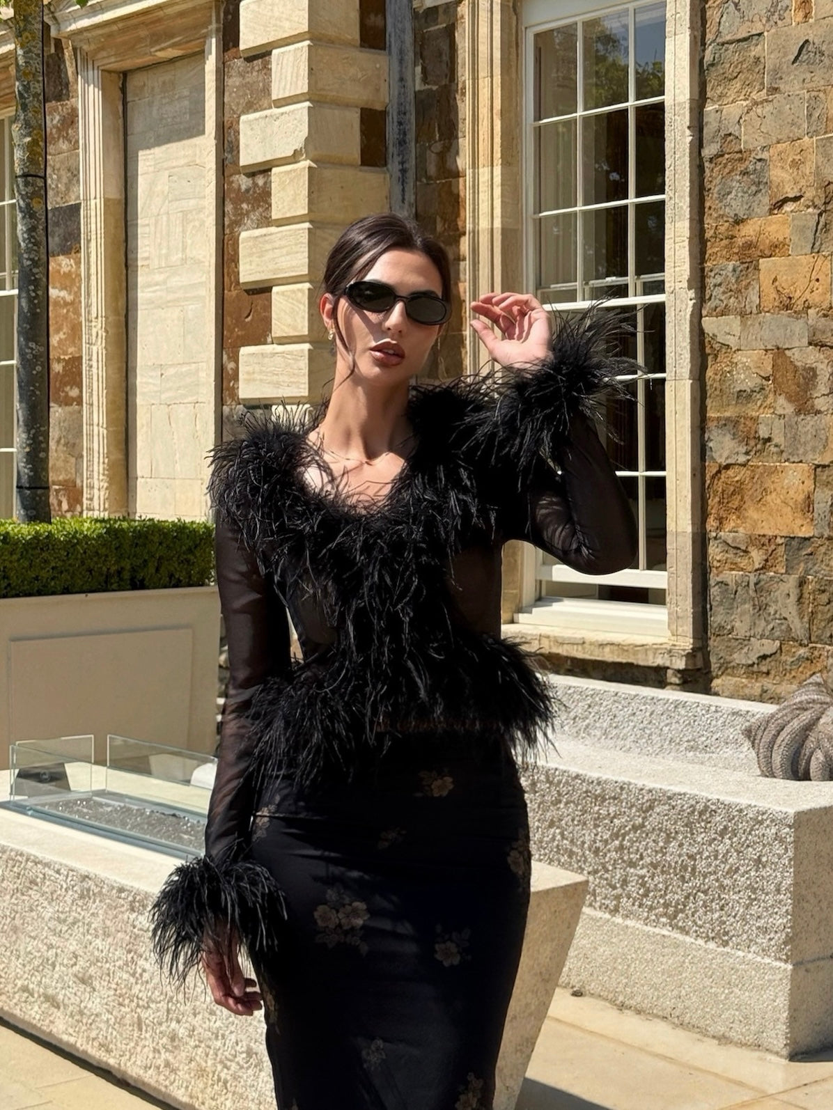 Elysia Feather blouse - Black