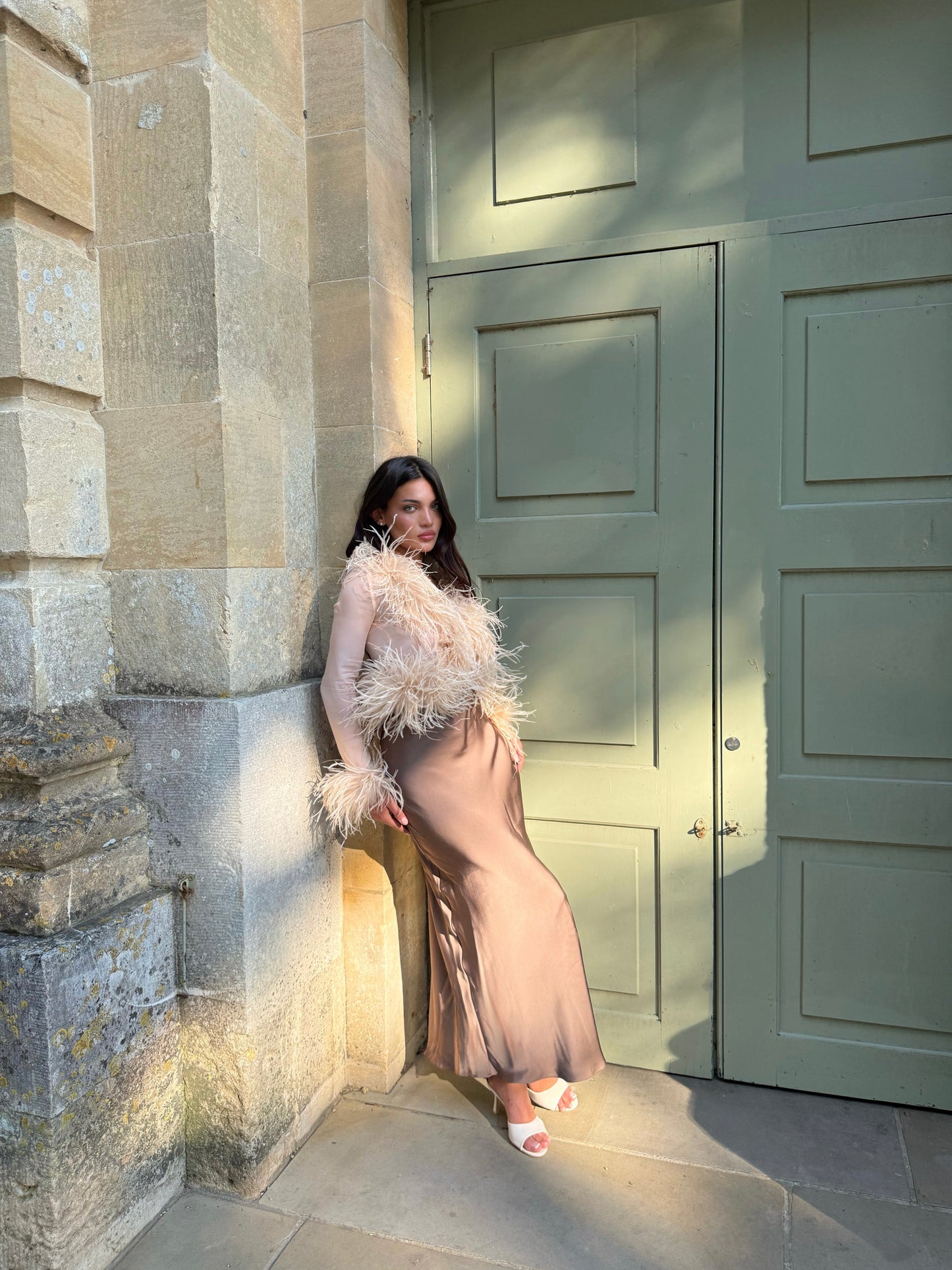 Elysia Feather blouse - Nude